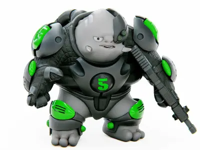 ALIEN MOBBY B-4  Rigged for Unreal Engine - Unity - MIXAMO  3D model