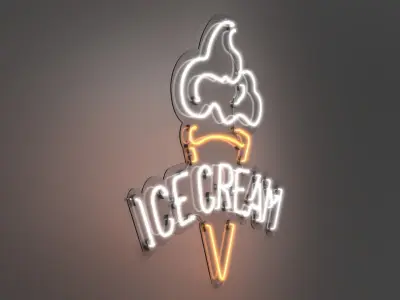 Ice Cream 2 - Neon Sign 3D model