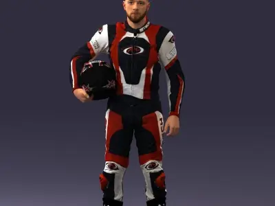 000145 Professional Motorcycle Racer 0709 3D model