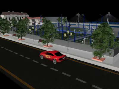 3d Background with texture Low-poly 3D model