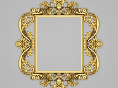 Classic Frame Mirror 004 3D model