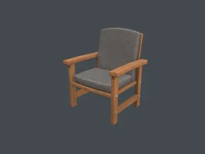 Waiting Room Chair Low-poly 3D model