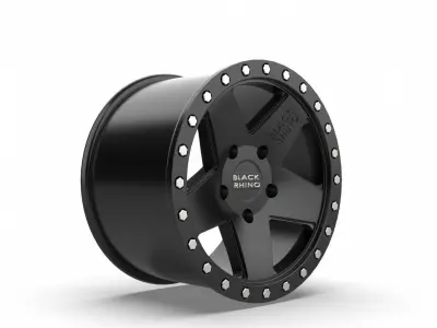 Matte Bronze Black Rhino Crawler Wheel W Black Lip Ring  3D print model