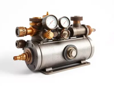 Industrial Brass Gauge model pack Low-poly 3D model