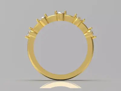 Yellow Gold Ring with Diamonds Model jr00179 3D print model