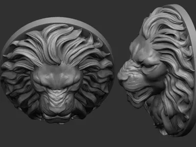Lion Pendant - two versions 3D print model