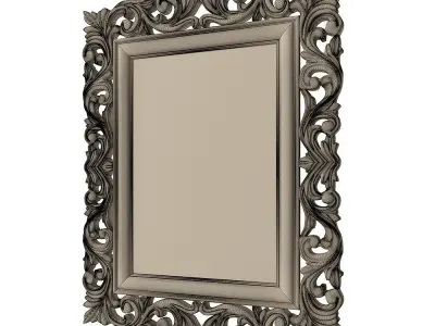 Mirror ornate gold frame 3D model
