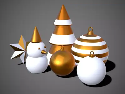 Christmas Happy New Year Decoration Props 3D model