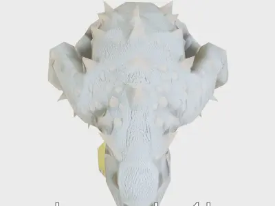 Glowing Slime Monster with Multiple Mouths Low-poly 3D model