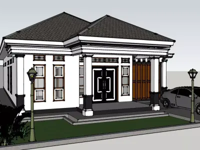 Rumah Type 100 M2 Low-poly 3D model