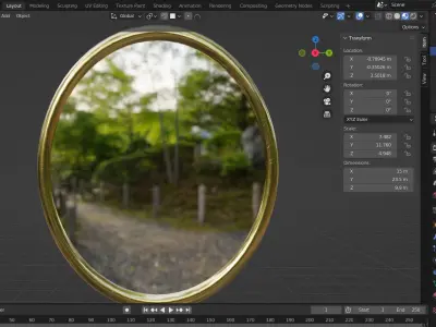 Golden mirror Free low-poly 3D model
