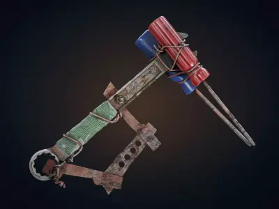 Hand Made Melee Gun Free low-poly 3D model