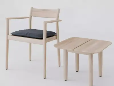DWR Terassi Armchair and Terassi Side Table 3D model