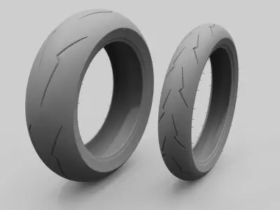 Pirelli Supercorsa SP V2 Motorcycle Tires 3D Models 3D model