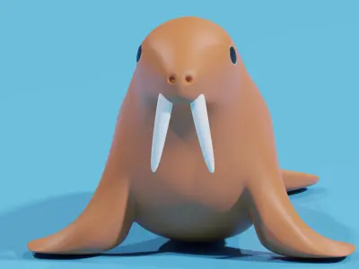 Cartoon Walrus 3D model
