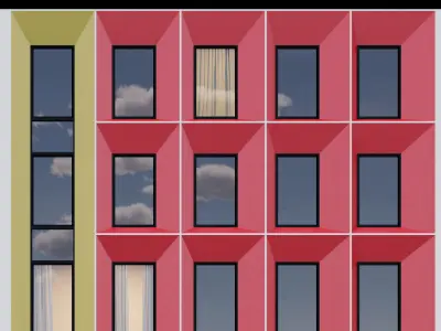 Modern building fasade 5 3D model