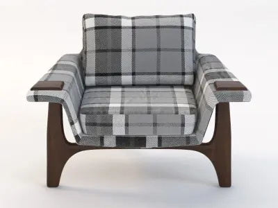 Craft Associates Wood Paw Lounge Chair 3D model