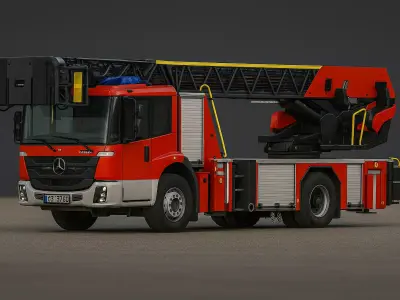German Fire Ladder  3D model
