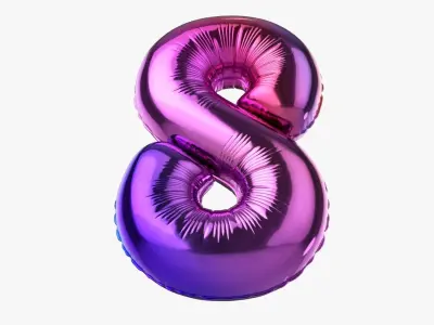 Foil balloon number eight 8 3D model
