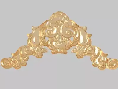 pattern wood machine cnc carving Classic luxurious gold 3D model