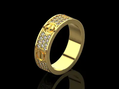 Love Diamonds Ring 19 Size N158 3D print model