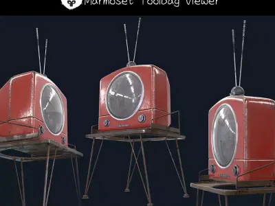 Antique TV    0001 Low-poly 3D model