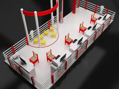 Football Scene Cafe a277 3D model