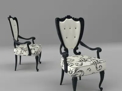Luxury Art Nouveau Chair 298P 3D model