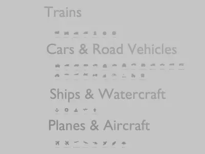 Vehicles Emoji Pack 3D Printable 44 Unique Emojis 3D print model