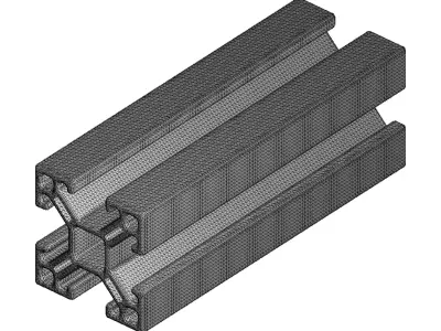 Plastic Square Extrusion Profile Toy 3D model