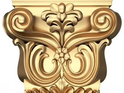 Carved Capital 0702 Low-poly 3D model