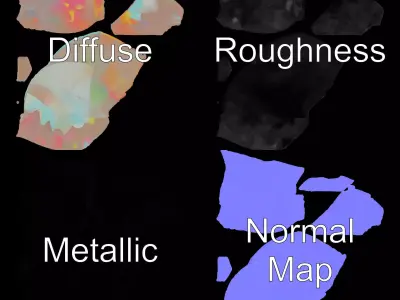 Prismatic Gem model pack Low-poly 3D model