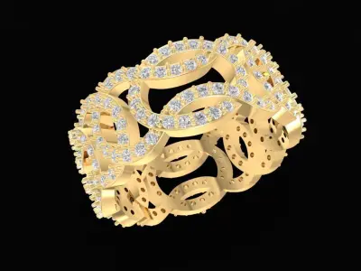 Luxury Wide Diamond Eternity Ring 1240 3D print model