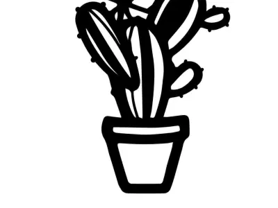 Cactus 2D Decoration 3D print model