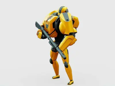 BATTLE DROID QORA  Rigged for Unreal Engine - Unity - MIXAMO 3D model