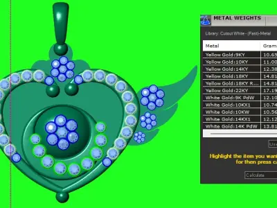 HEART WINGS RUBY PENDANT 3D PRINTABLE MODEL  3D print model