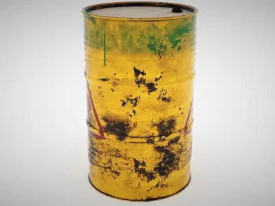 LowPoly PBR Barrel can Free low-poly 3D model