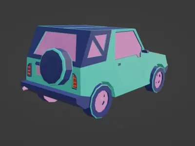 Low-poly car Free low-poly 3D model