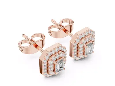 Emerald Diamond Earring 3D print model