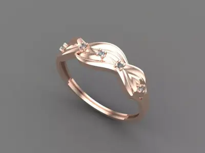 Womens Diamond Signet Ring Women Rings 3dmodels 3D print model 3D print model 66