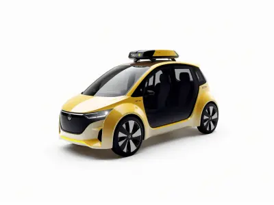 Futuristic Flying Concept Taxi Car Model Low-poly 3D model