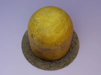 Concrete road bollards 01 high-poly 3D model