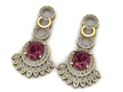 Luxury Wedding Earrings and Necklace 3d Printable Model 3D print model