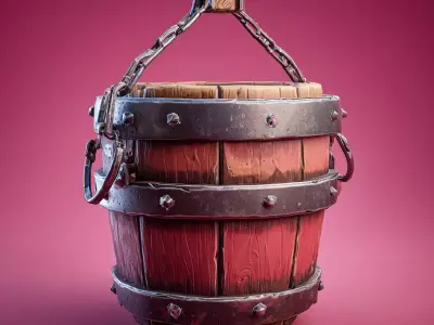 Stylized Buckets  3D model
