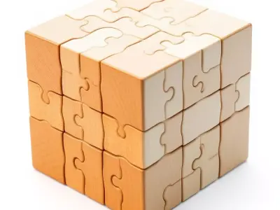 Wooden Puzzle Cube Model Pack Low-poly 3D model