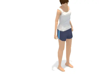 Lunge Yoga Exercise Woman Animation Low-poly 3D model