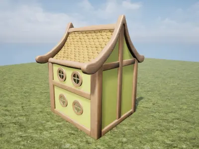 Medieval Fantasy Town Building 1 Game Ready Free low-poly 3D model