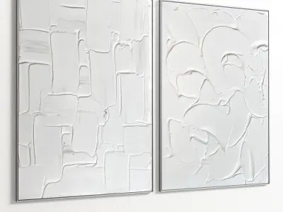 Plaster Two Photo Frame 112 Low-poly 3D model