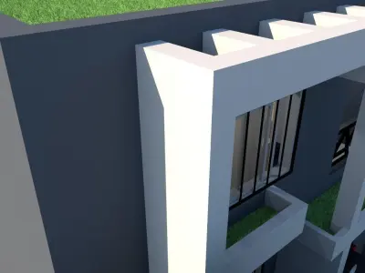 villa house with car 3D model