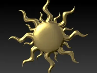 Italian Sun Pendant charm bracelet Necklace Jewelry 3D print model